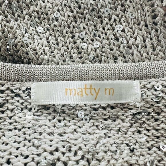 Matty M Sparkly Light Gray Sequin Shell size Medium - Picture 5 of 5